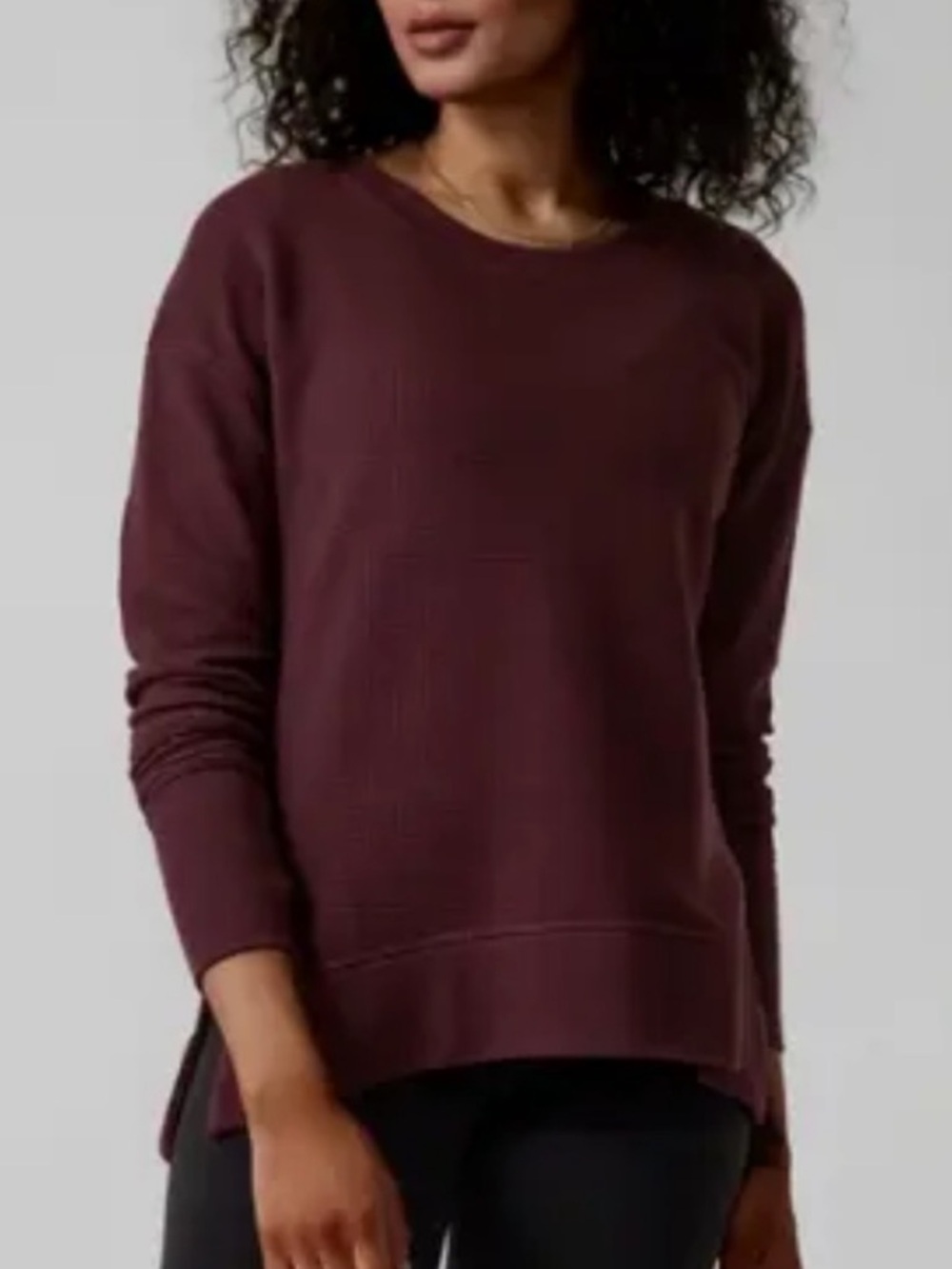 Athleta Coaster Luxe Waffle Sweatshirt Size Large Petite